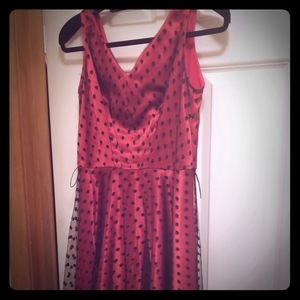 XL Stop Staring red polka dot dress